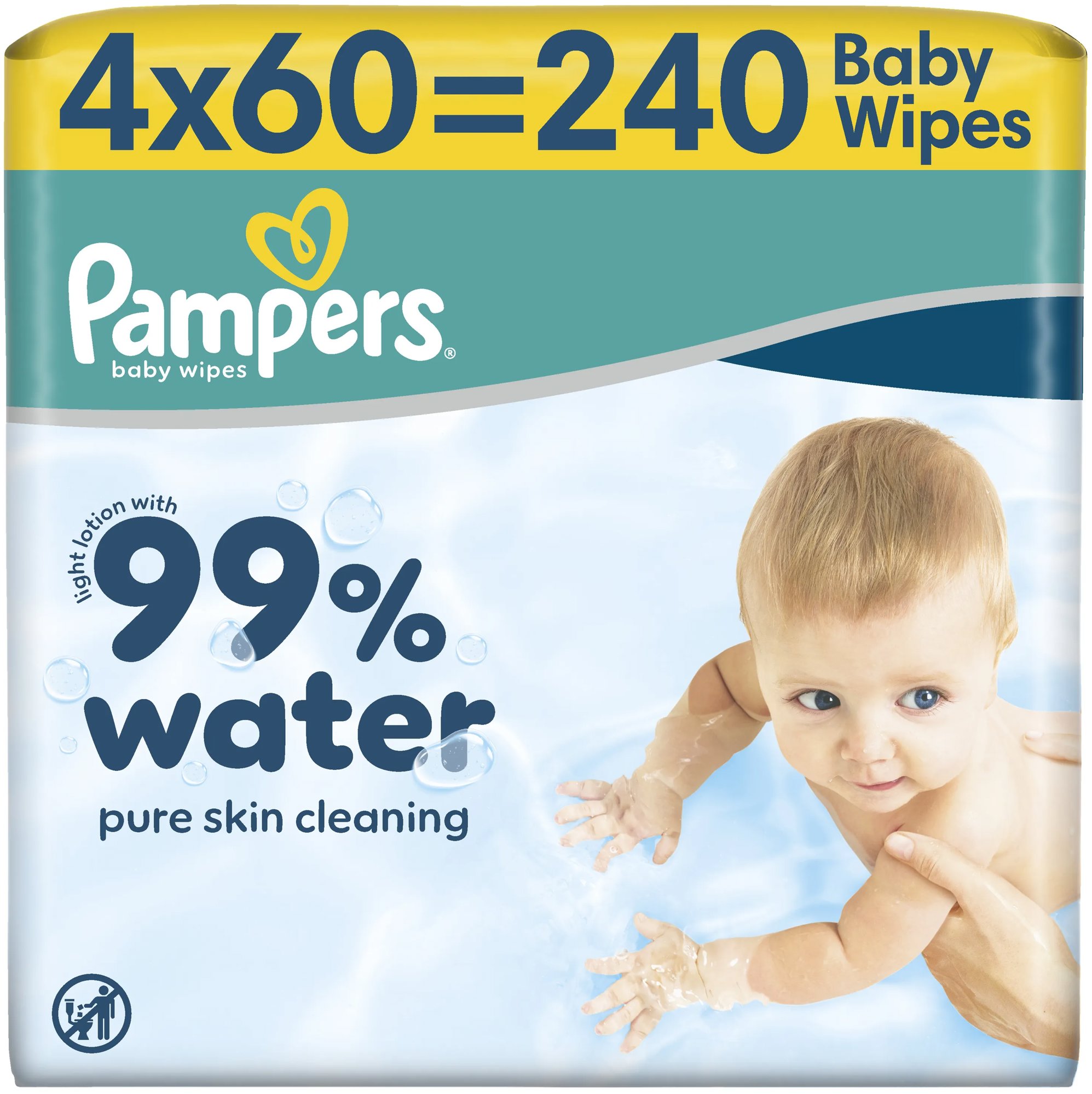PAMPERS 99 % Water 240 ks (4× 60 ks)