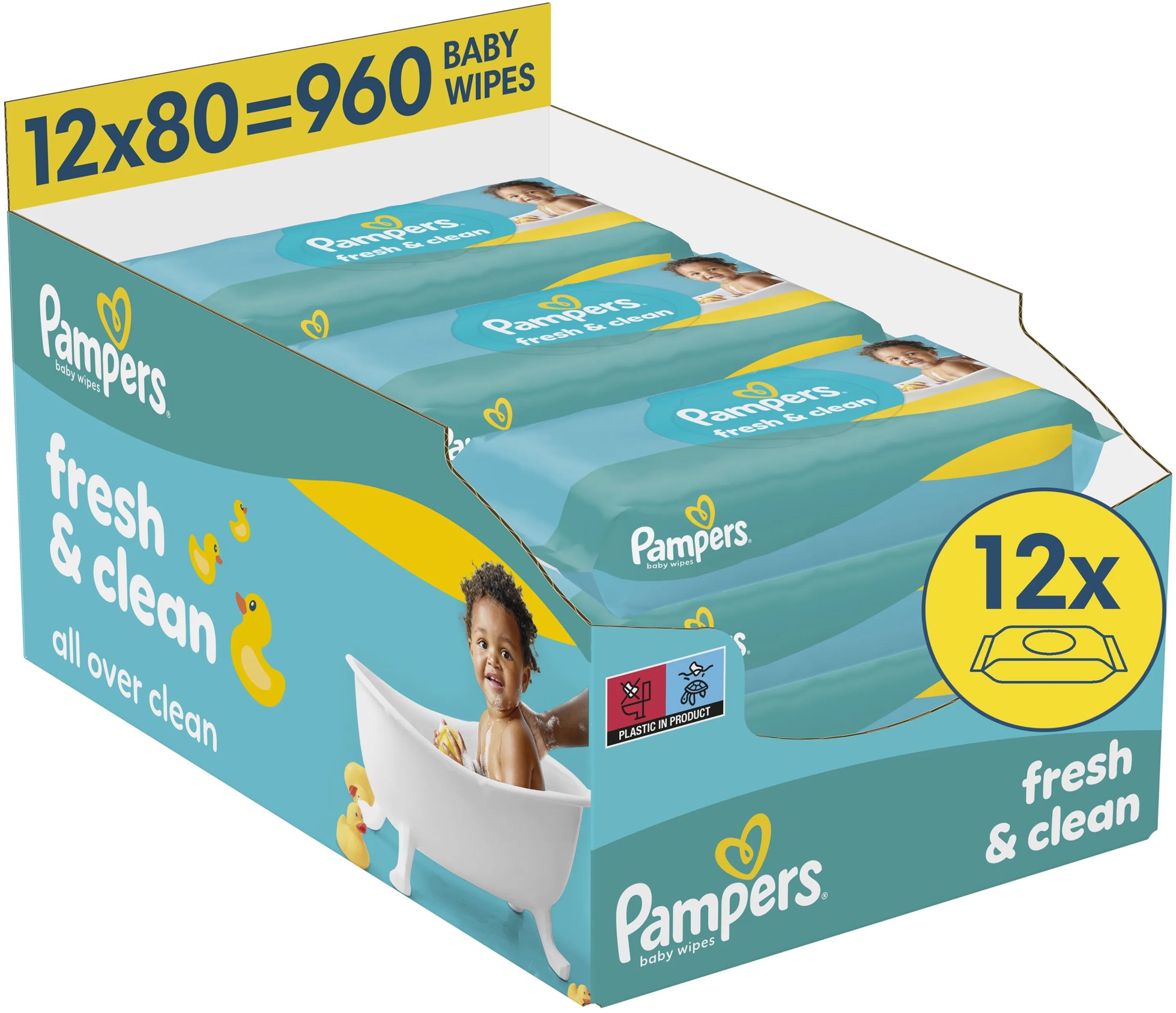 PAMPERS Fresh Clean 960 ks (12× 80 ks)