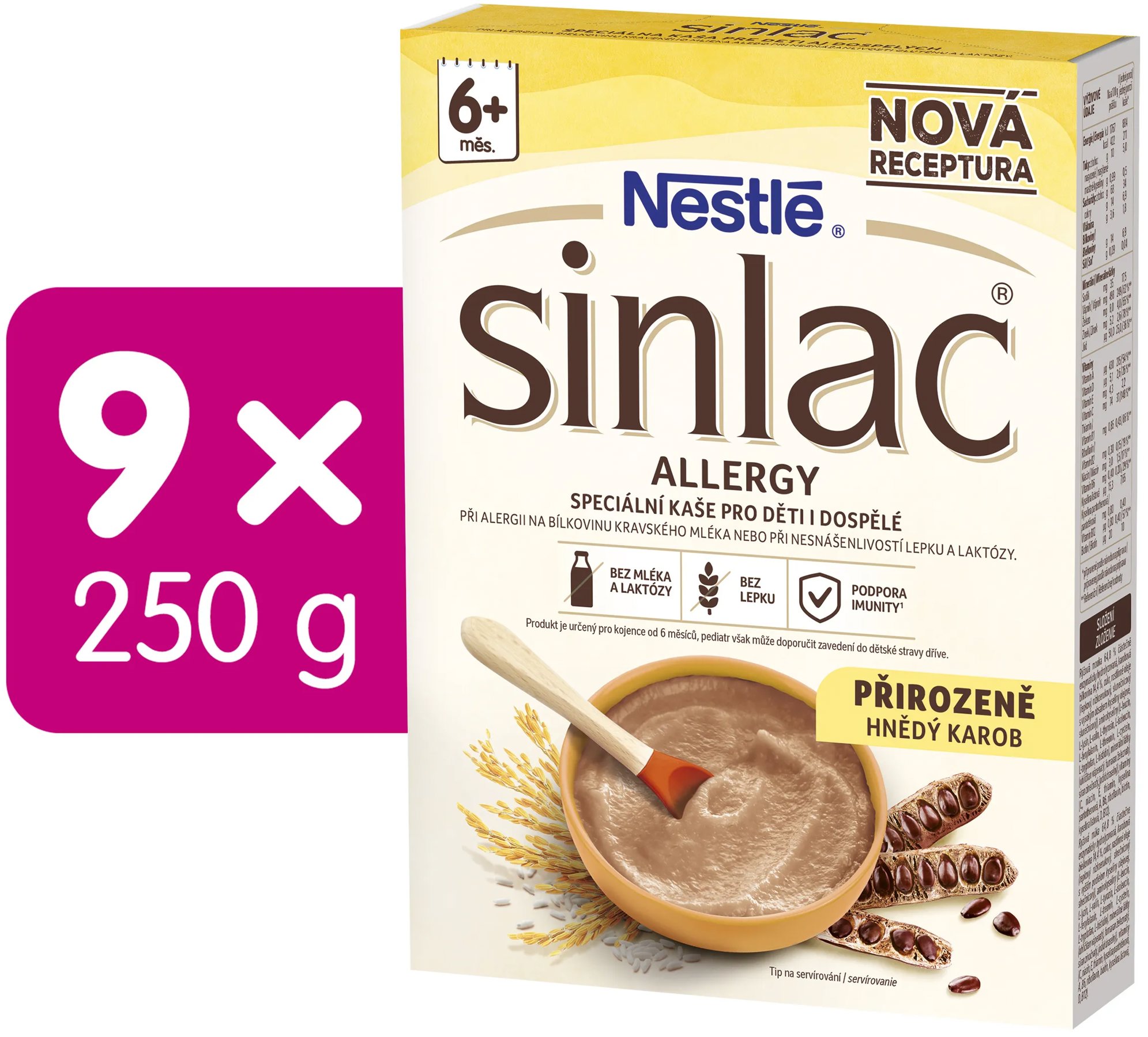 NESTLÉ Sinlac Allergy nemliečna kaša 9× 250 g