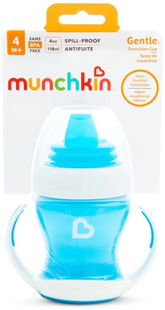 Munchkin GENTLE™ prvý hrnček, 118 ml, 4m+, modrý
