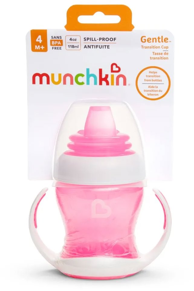 Munchkin GENTLE™ prvý hrnček, 118 ml, 4m+, ružový