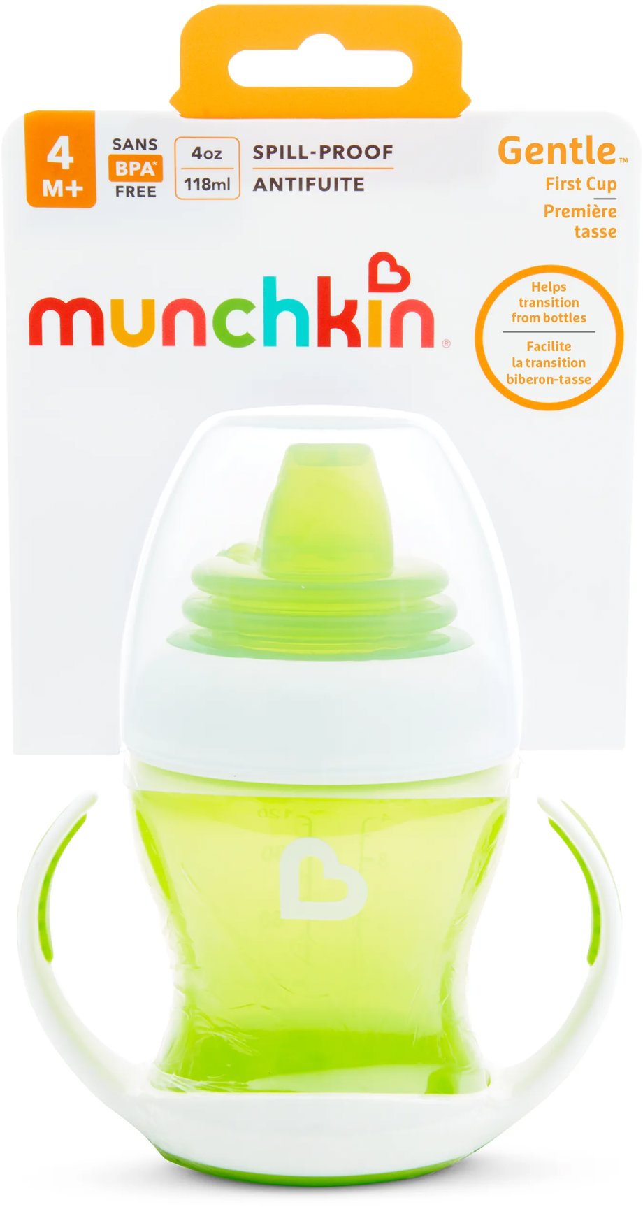 Munchkin GENTLE™ prvý hrnček, 118 ml, 4m+, zelený