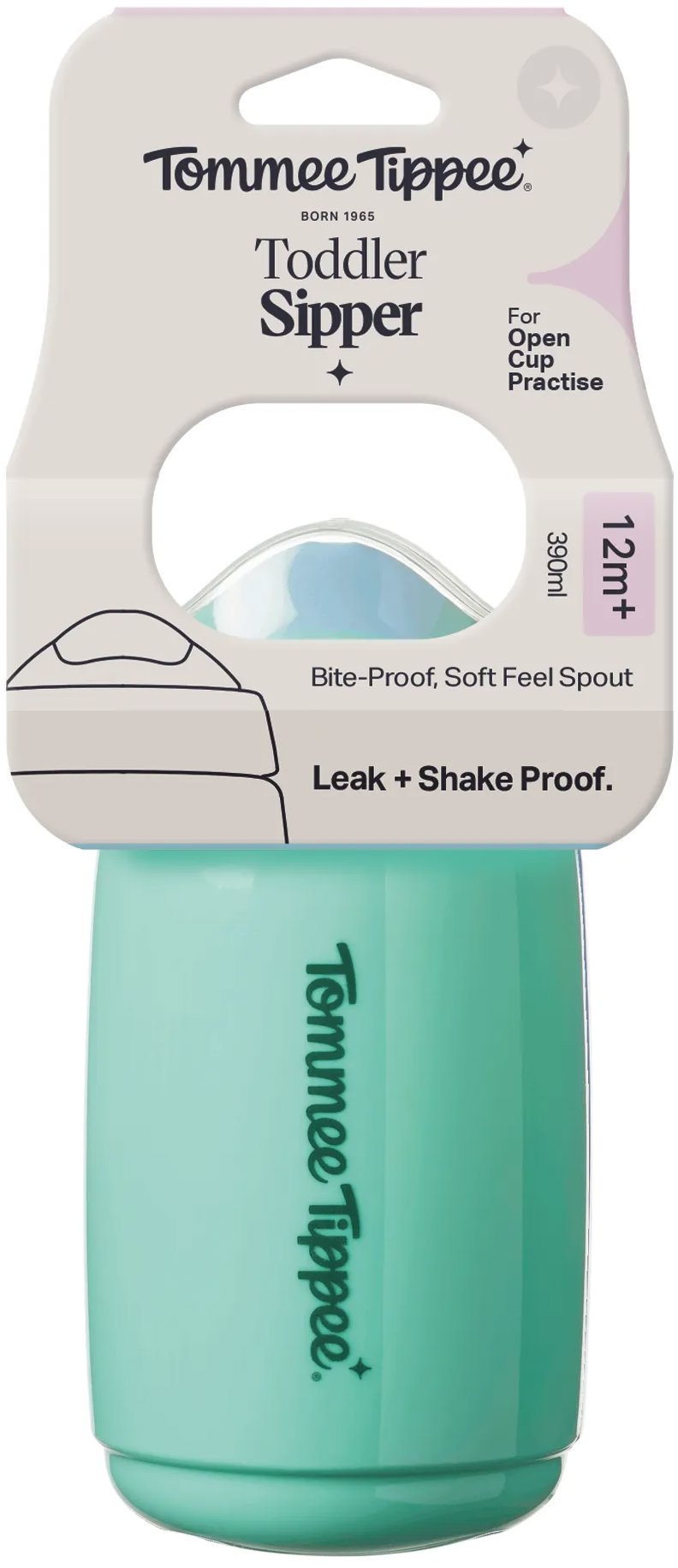 Tommee Tippee Superstar Sipper netečúci hrnček 390 ml, 12m +, zelený