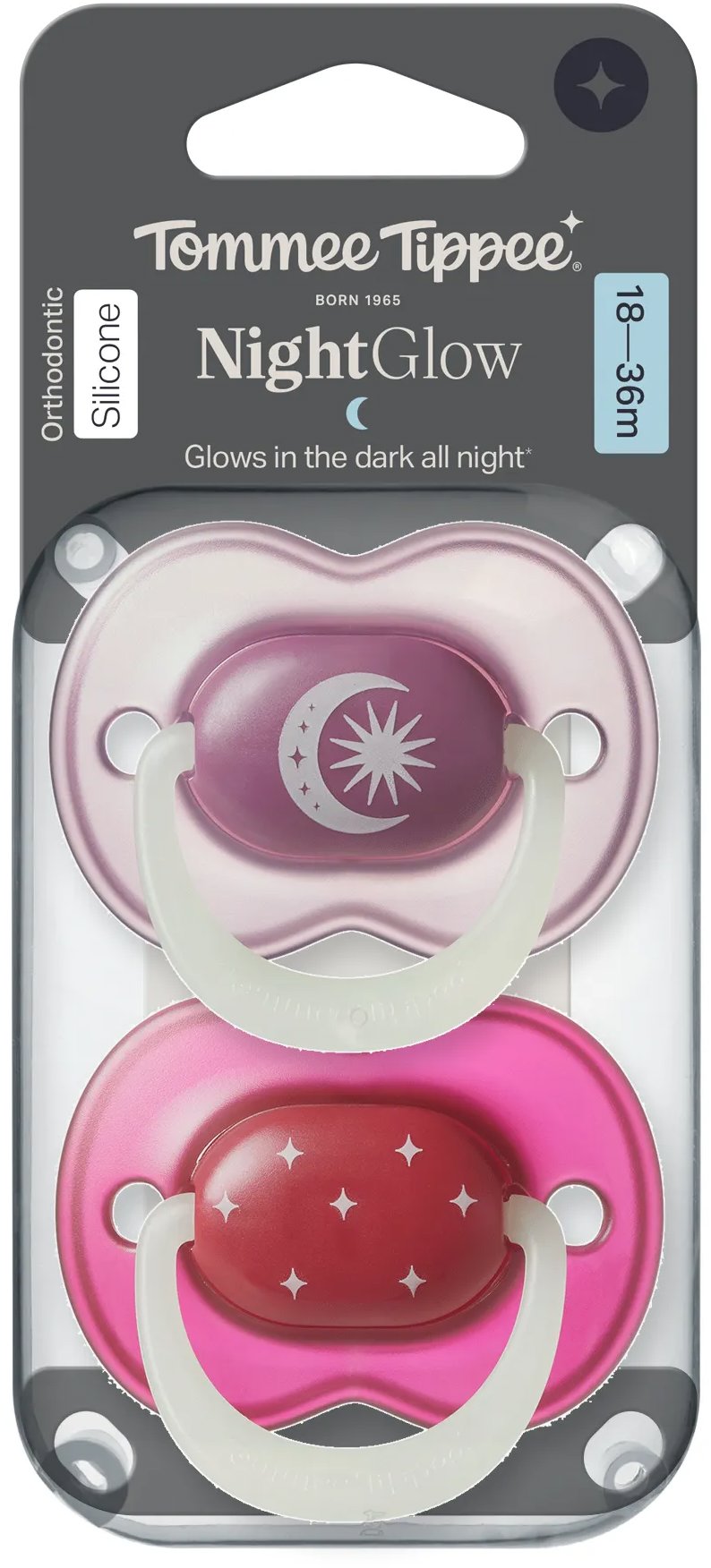 Tommee Tippee Night silikónový cumlík, 18 – 36m, 2 ks