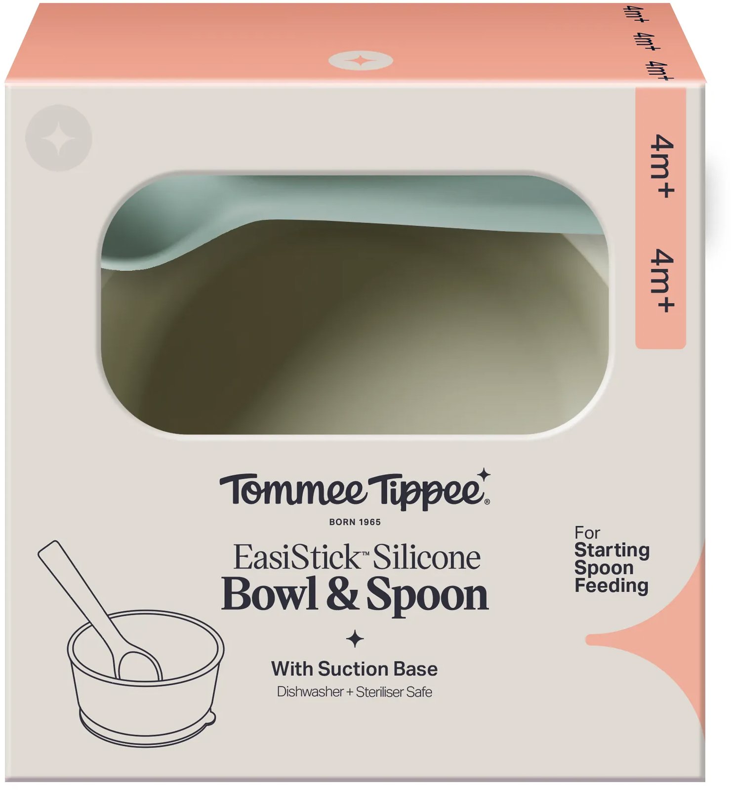 Tommee Tippee silikónová mištička s prísavkou a lyžičkou, zelená