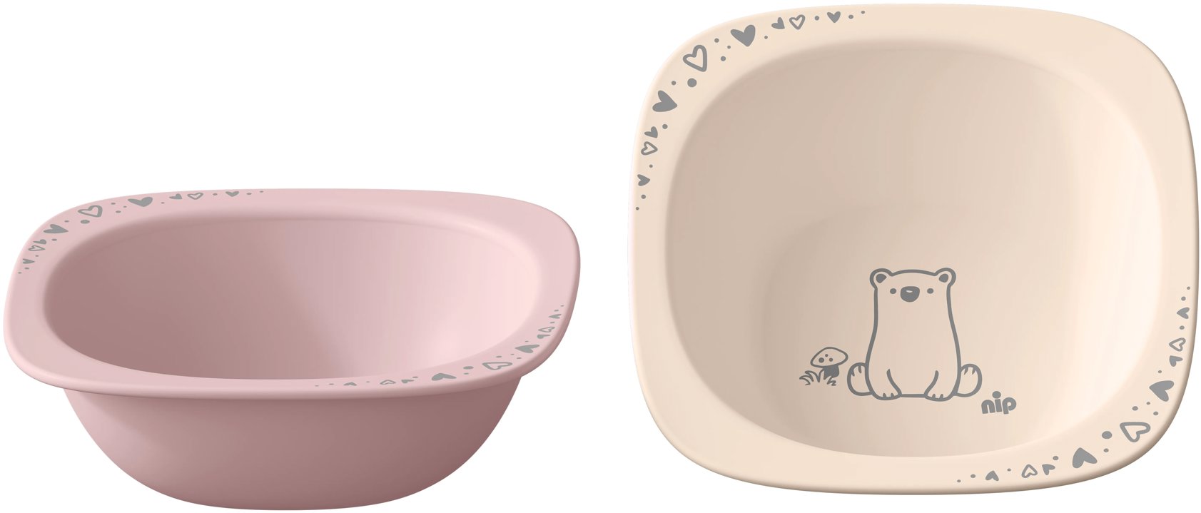 NIP Nature Line miska pink 4 mes.+, 2 ks