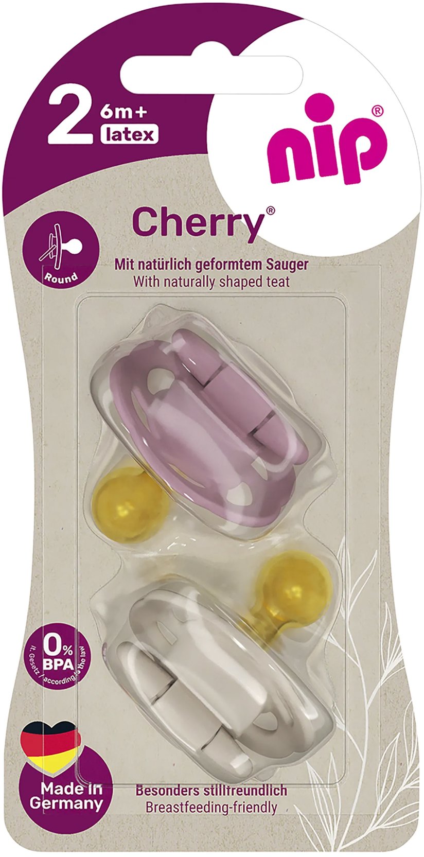 NIP Cherry Red/Brown, 6 m+, 2 ks