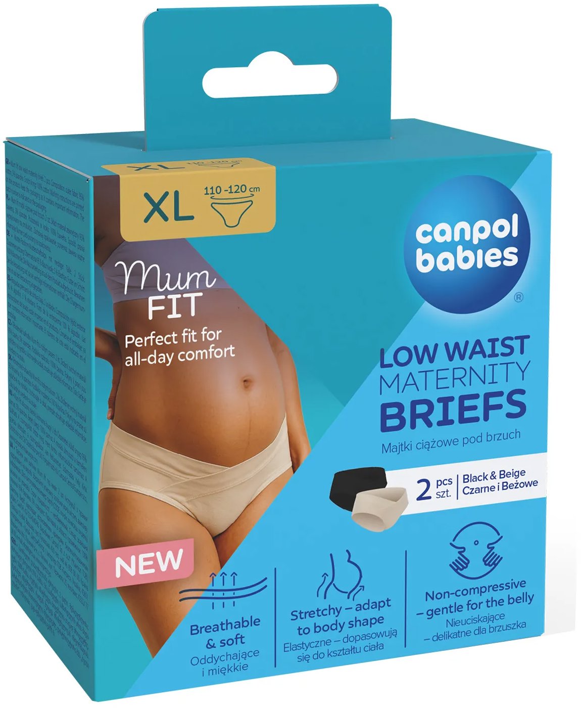 Canpol babies těhotenské kalhotky s nízkým pasem MumFIT XL, 2 ks