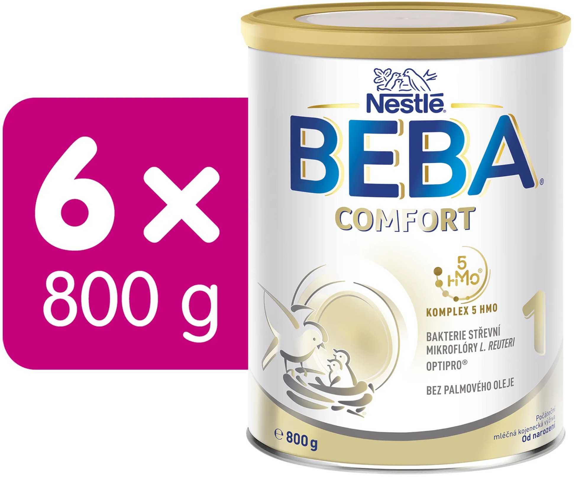 BEBA COMFORT 1, 5 HMO počáteční kojenecké mléko, 6× 800 g