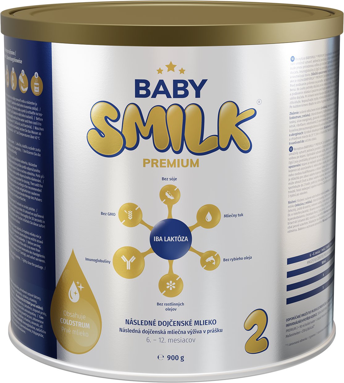 Babysmilk Premium 2 pokračovací mléko s kolostrem (900 g)