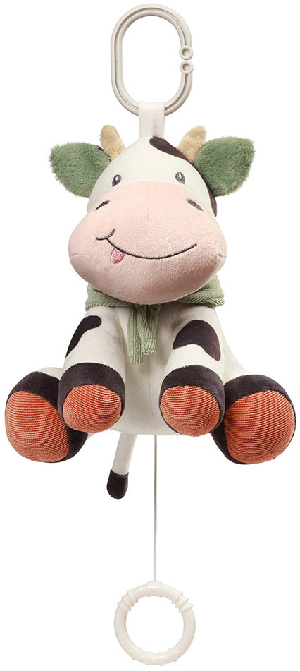 BabyOno hudební hračka na C-kroužku Cow Bingo 0 m+