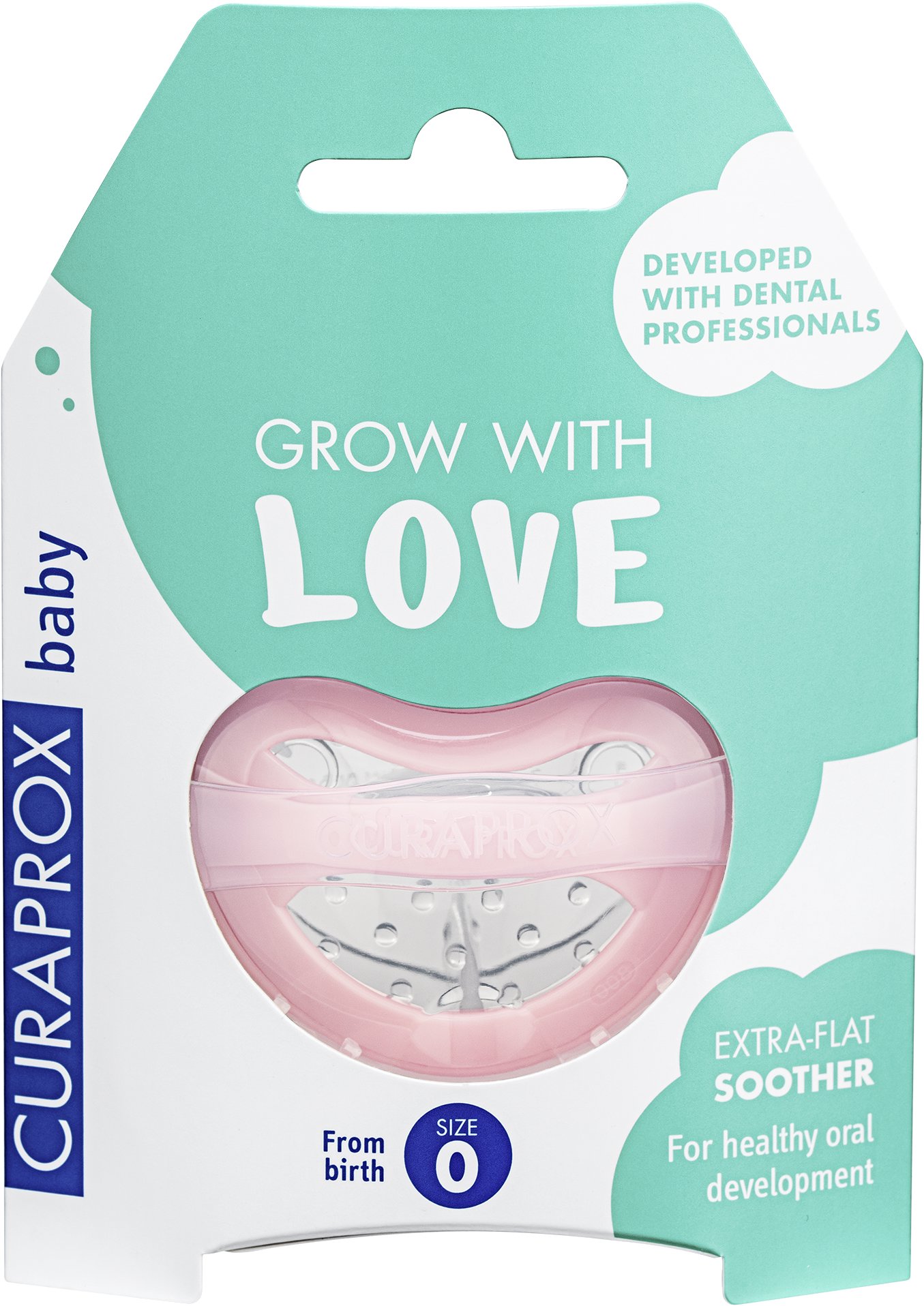 CURAPROX Baby, cumlík od narodenia veľ. 0, ružový