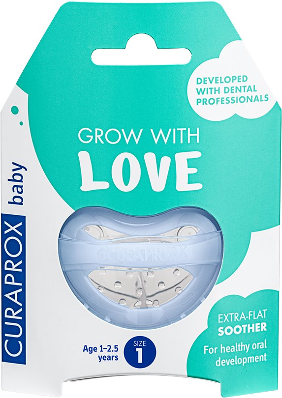 CURAPROX Baby, ortodontický dudlík 1–2,5 roku, vel. 1, modrý
