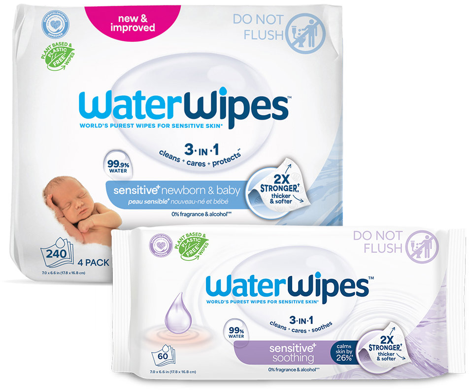 WATERWIPES Newborn Baby 240 ks (4 × 60 ks) + Soothing Clean 60 ks