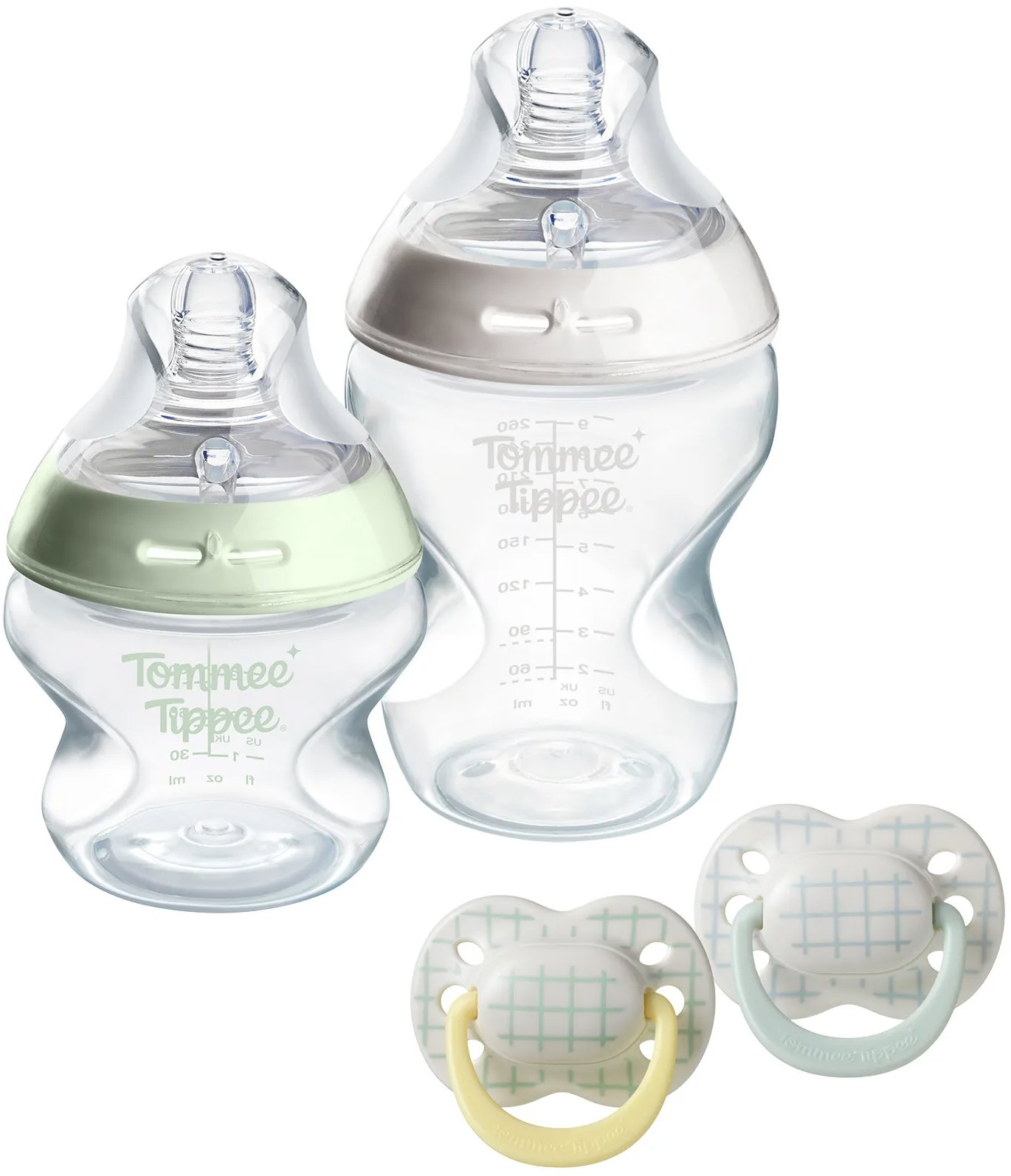 Tommee Tippee Natural Start novorozenecký set Anti-Colic 150 ml + 260 ml, bílá/zelená
