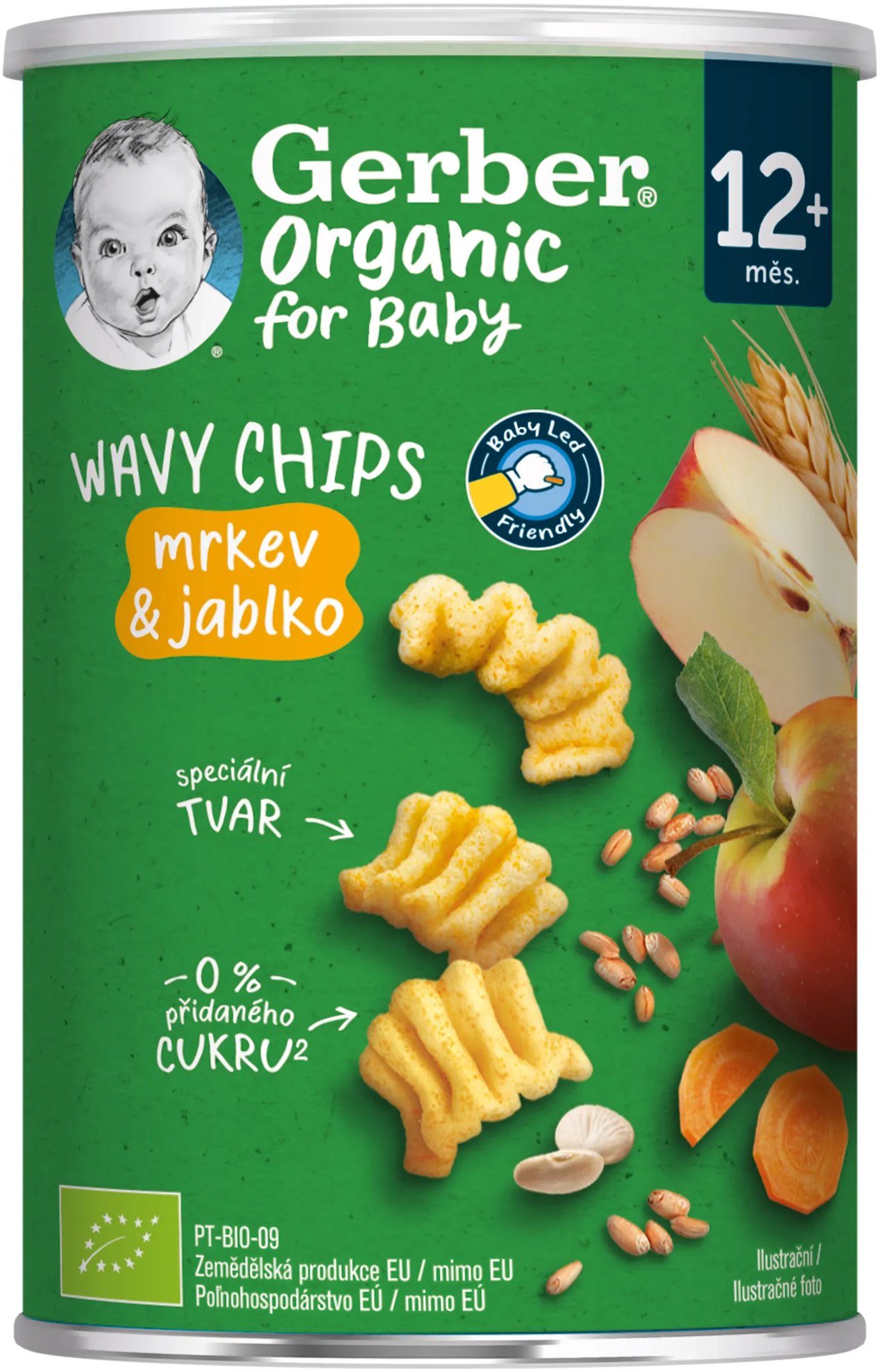 GERBER chrumky s mrkvou a jablkom 35 g