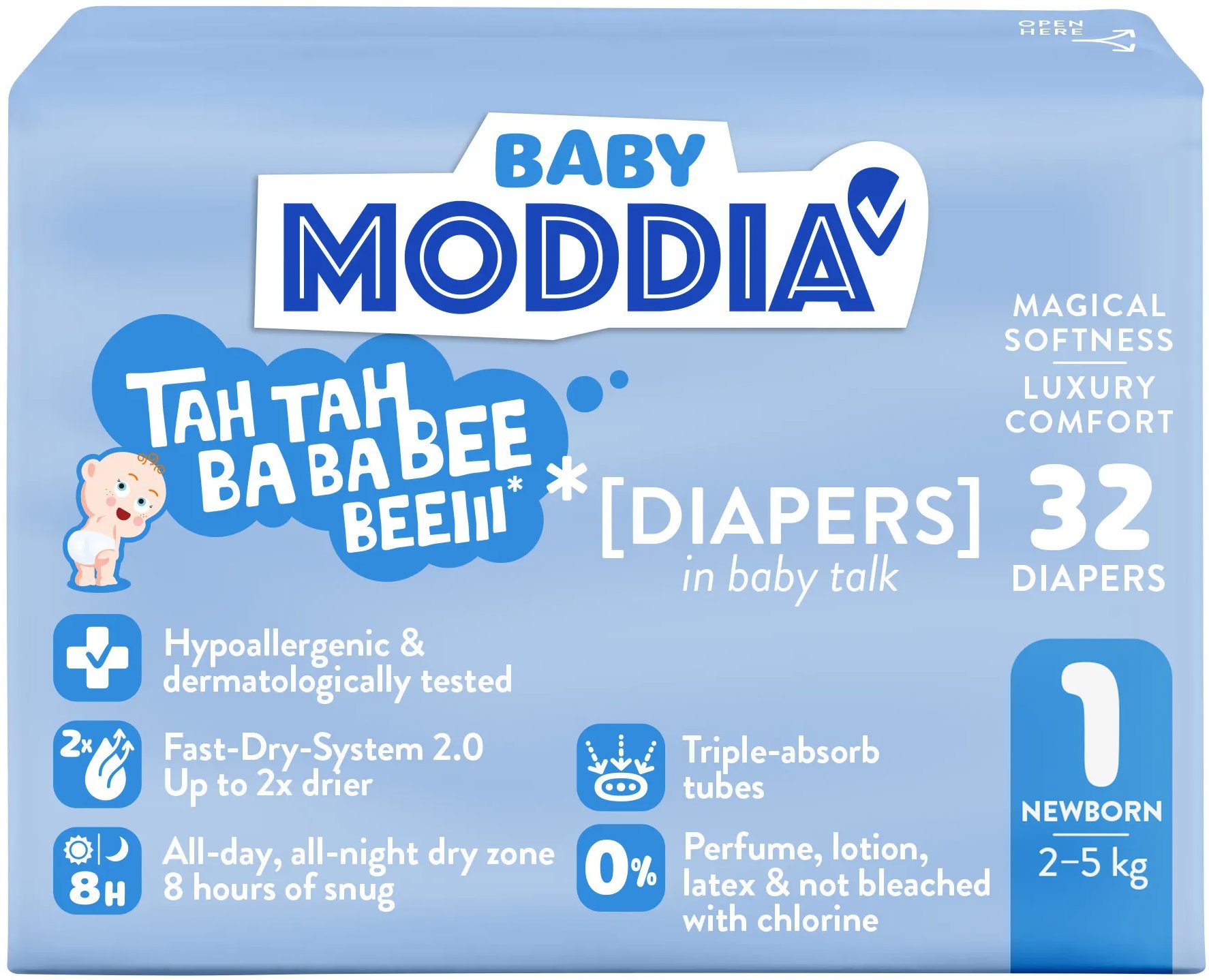 Moddia BABY Newborn veľ. 1 (32 ks)