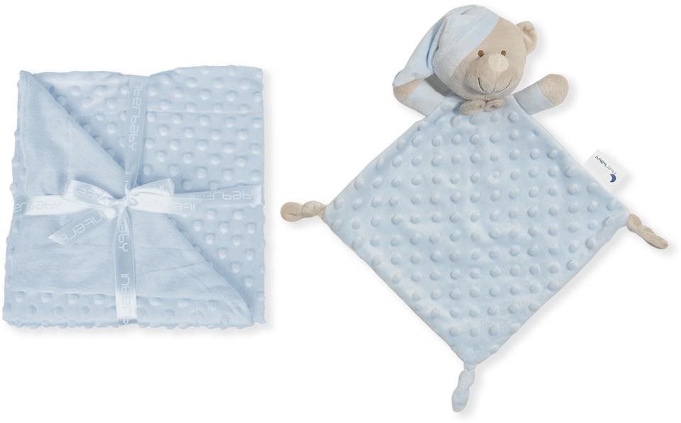 INTERBABY deka mäkká guľôčky a prítulka, modrá