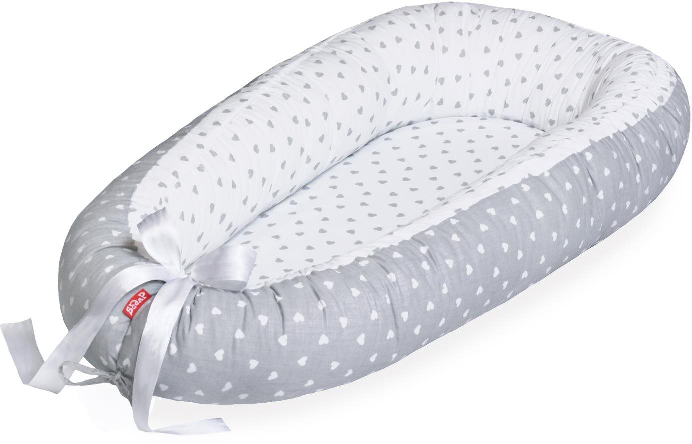 SCAMP Soft Little Heart White Grey