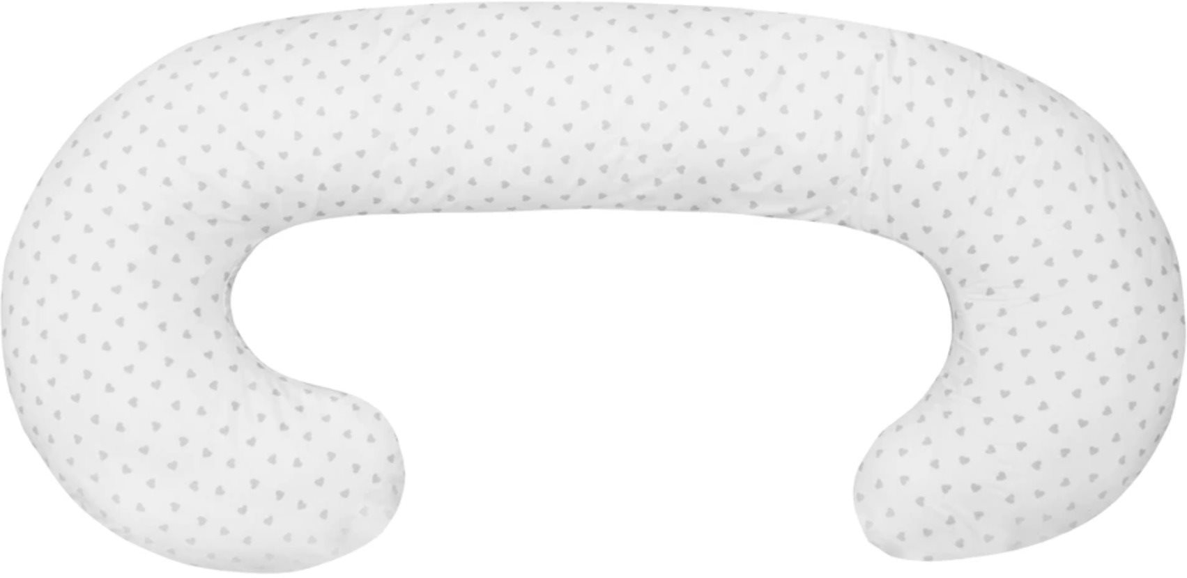 SCAMP Vankúš v tvare C Little Heart White Grey