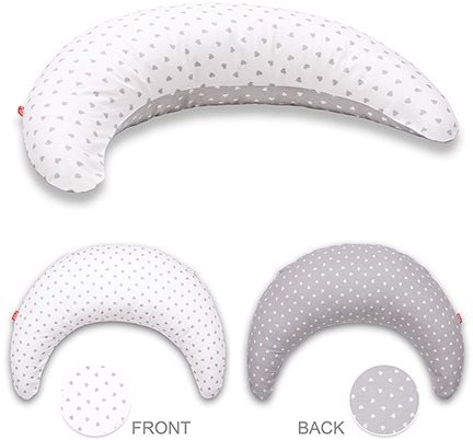 SCAMP Vankúš na dojčenie, polmesiac Little Heart White Grey
