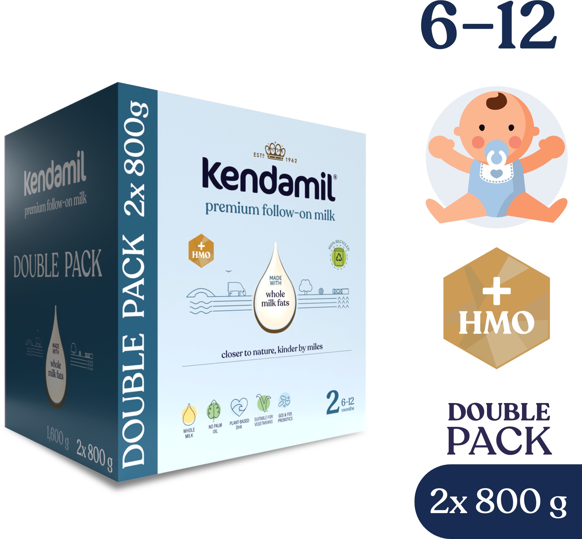 Kendamil Premium 2 HMO+ (2× 800 g)