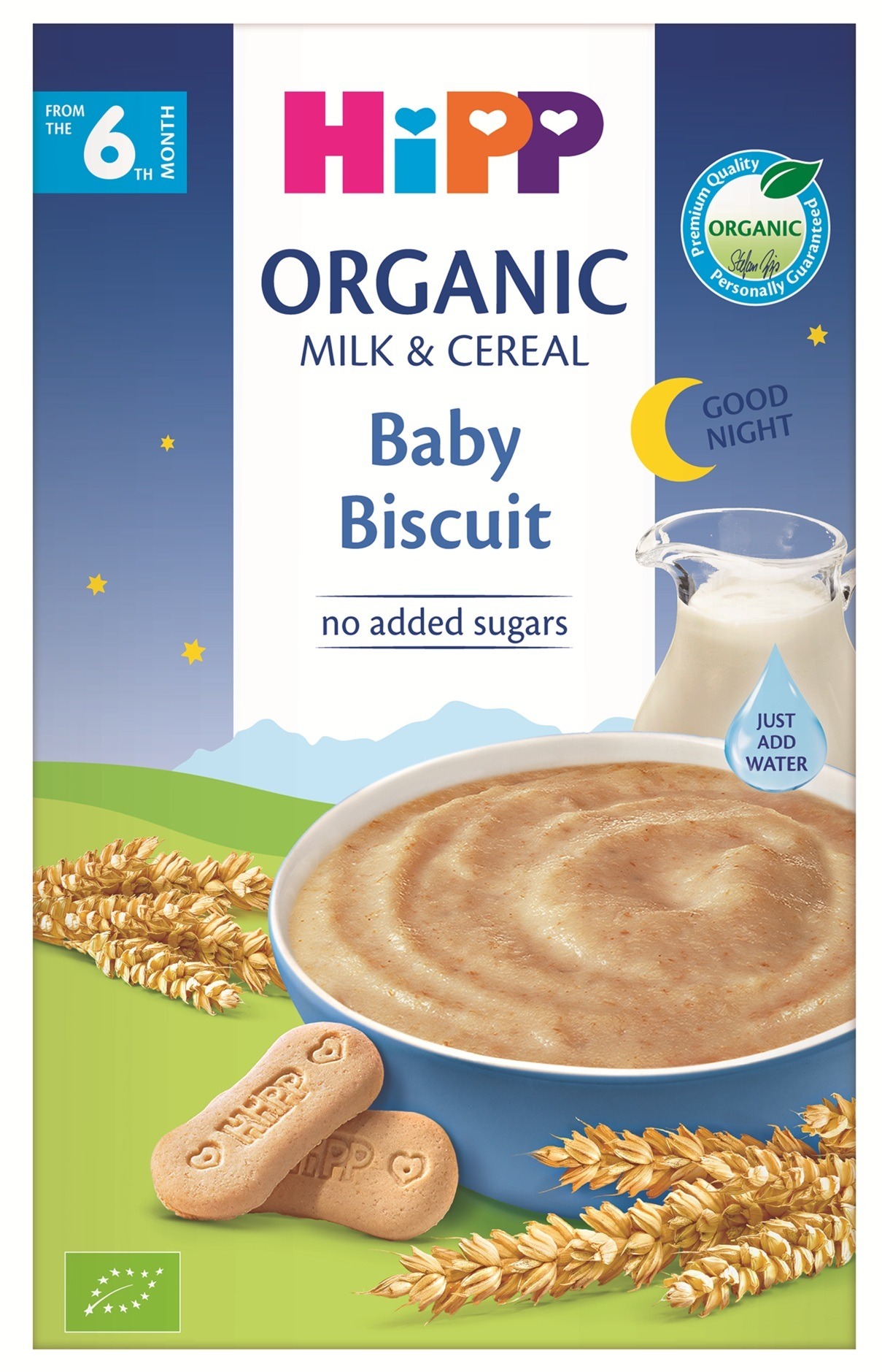 HiPP BIO Mliečna kaša na dobrú noc s detskými keksmi 250 g
