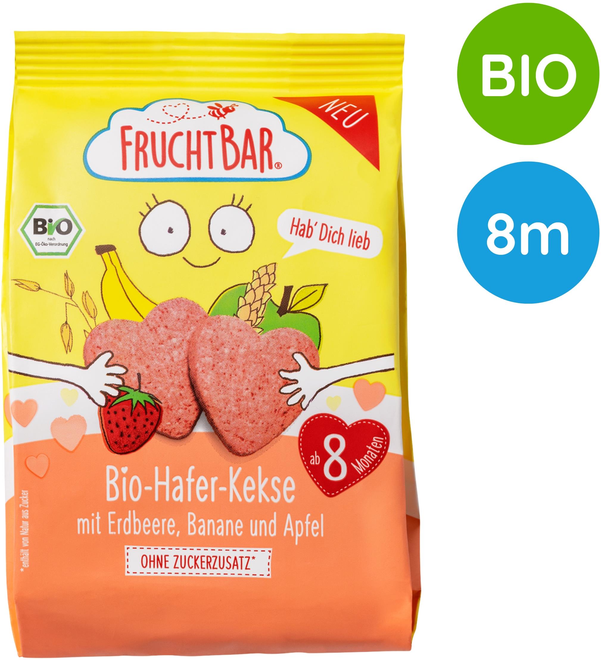 FruchtBar BIO ovsené sušienky s ovocím 100 g