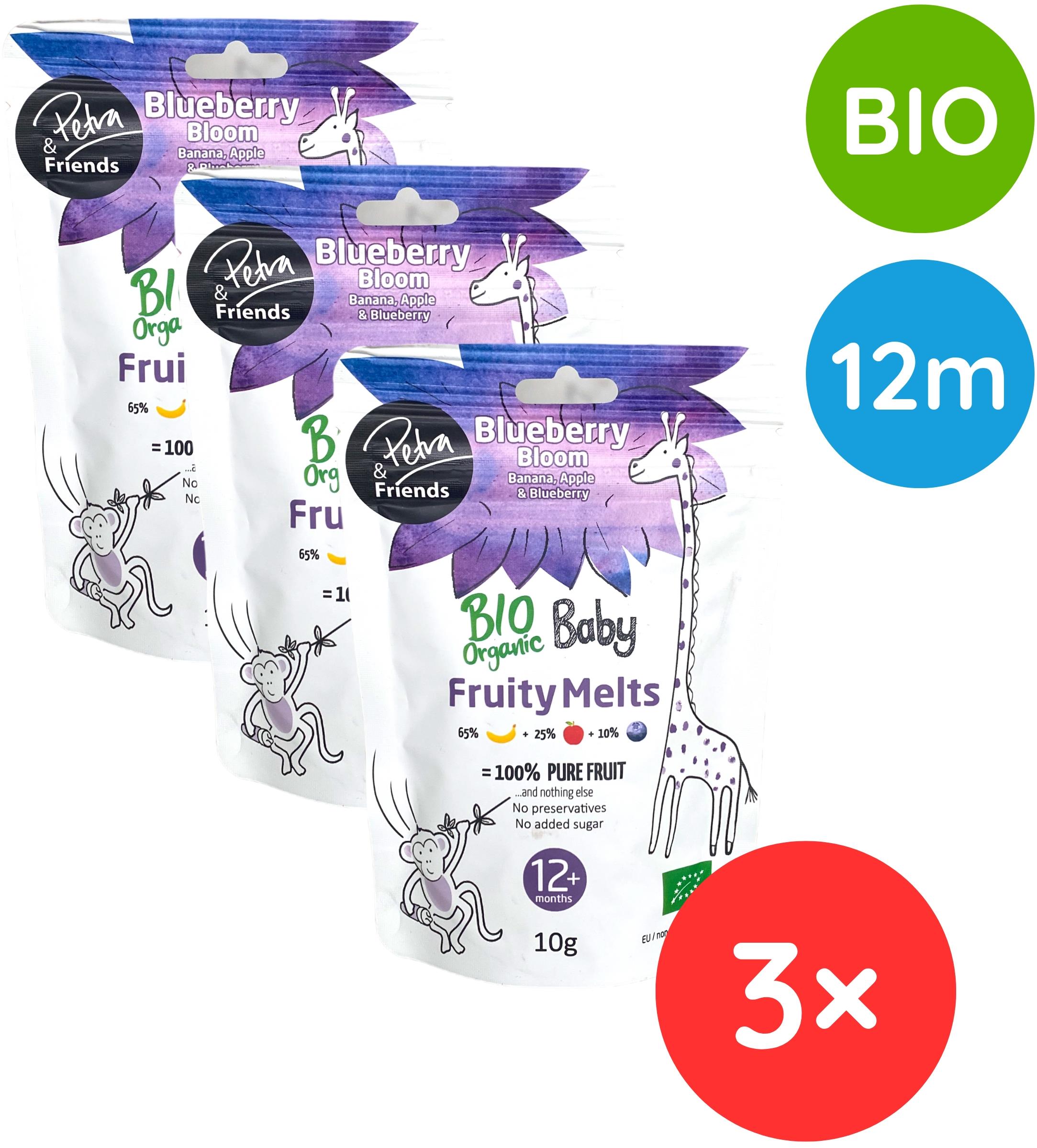 Petra & Friends BIO Ovocné kúsky banán, jablko a čučoriedka 3× 10 g