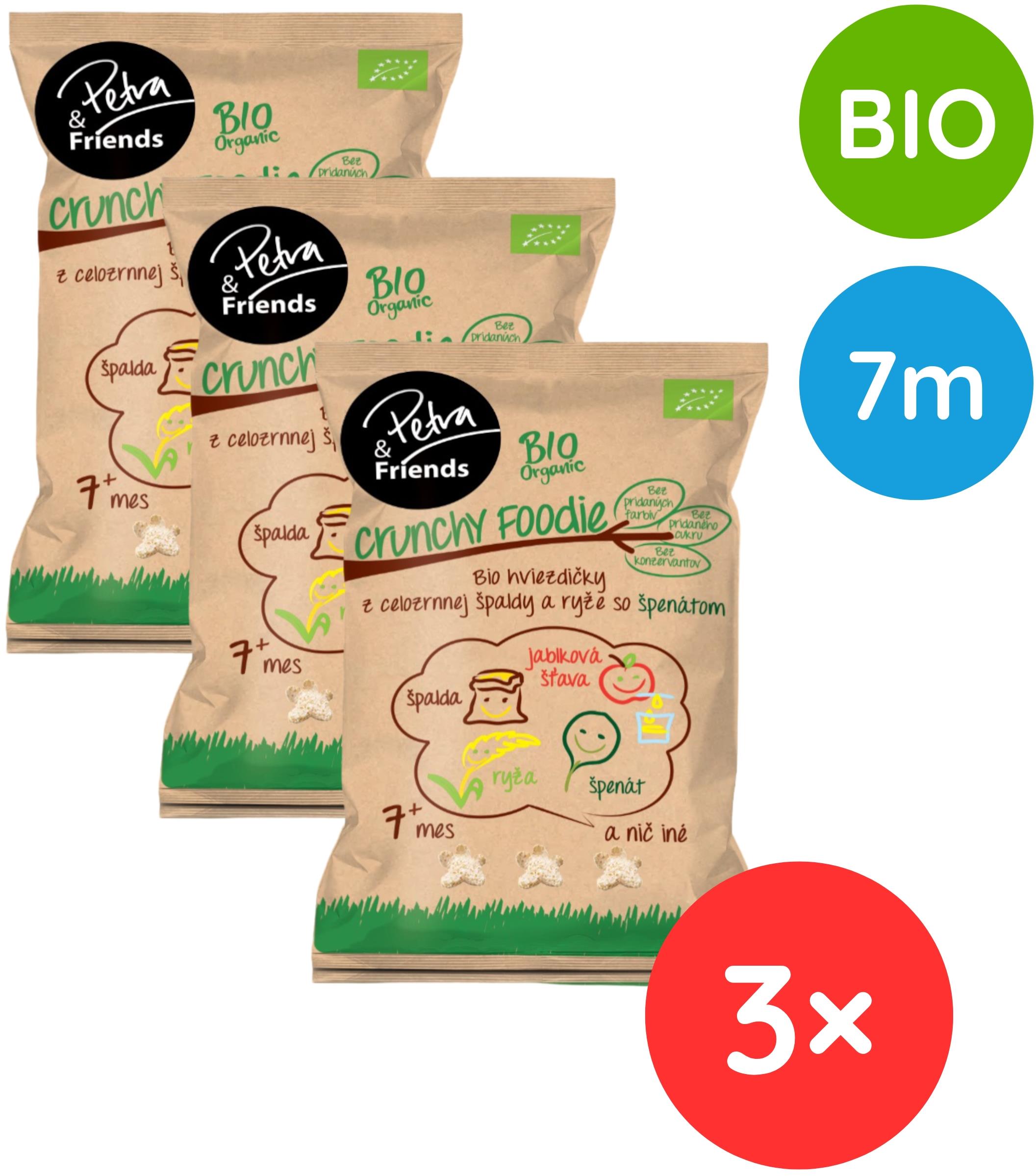 Petra & Friends BIO špaldové hviezdičky s ryžou a špenátom 3× 30 g