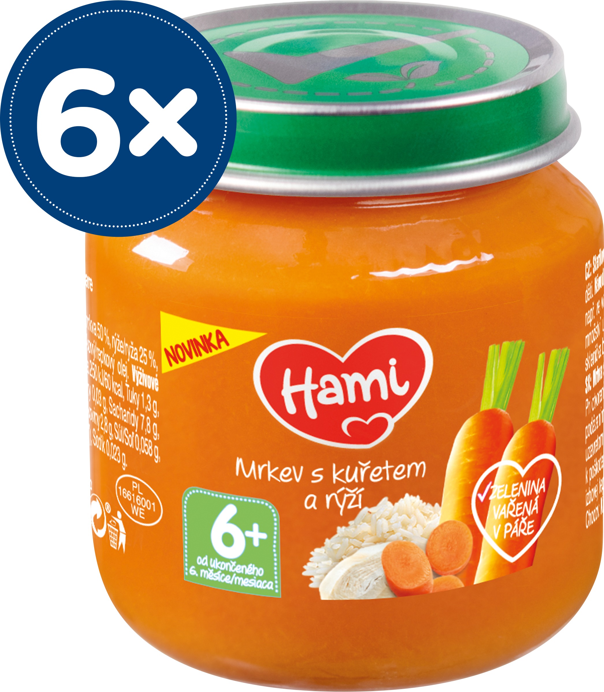 Hami Mrkva s kurčaťom a ryžou 6× 125 g