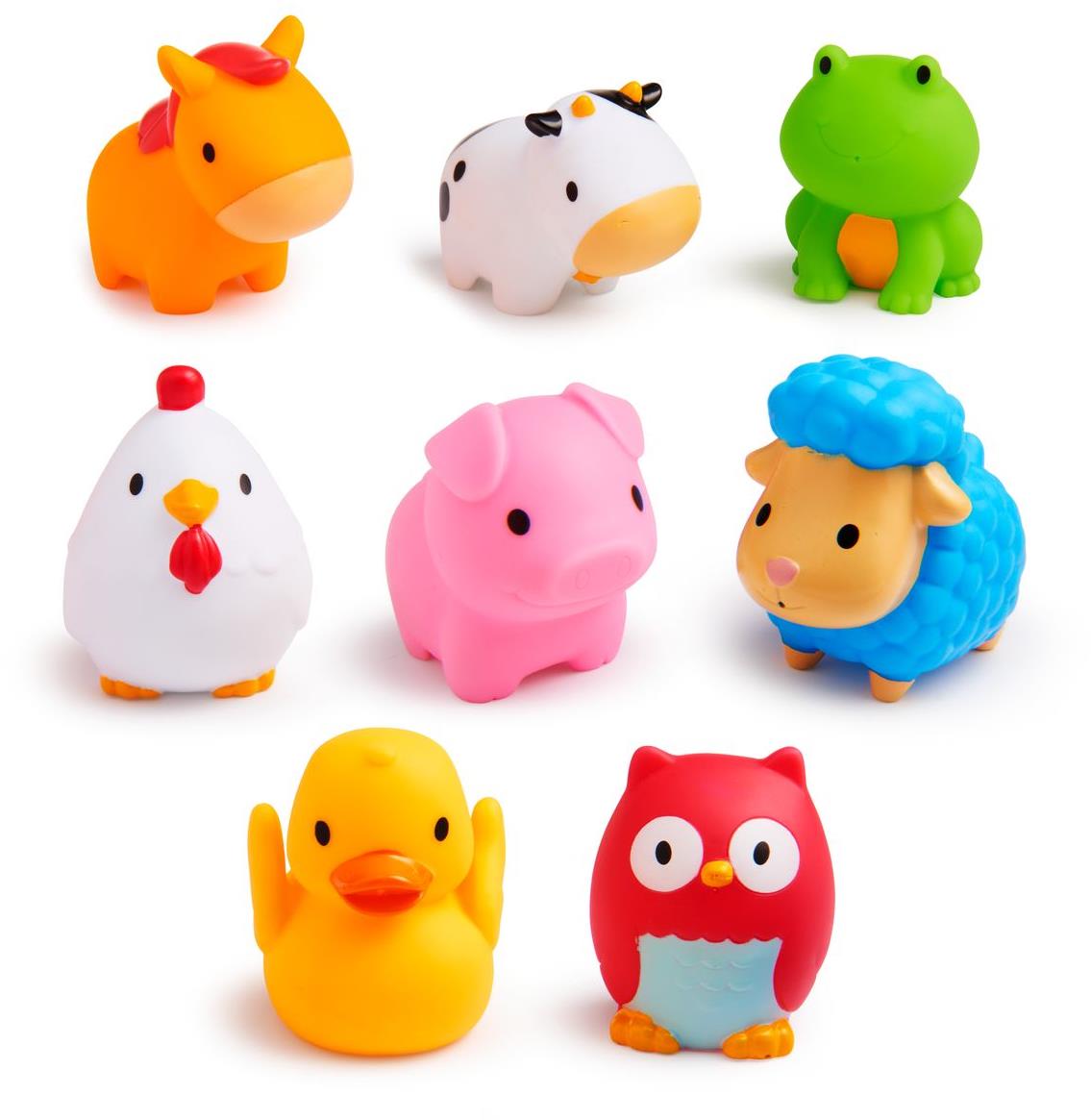 Munchkin striekajúce zvieratká do kúpeľa, farma, 8 ks