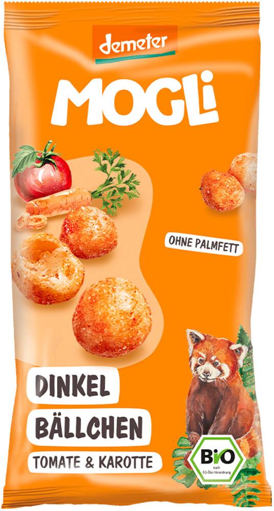 MOGLi BIO špaldové guľôčky s paradajkami a mrkvou (certifikácia Demeter) 40 g