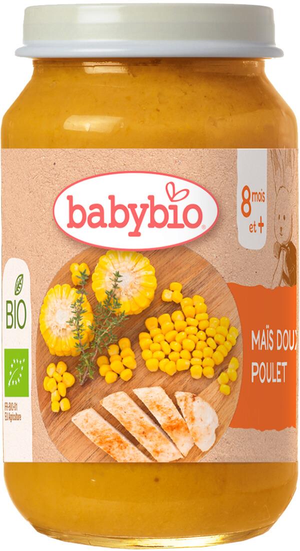 BABYBIO BIO sladká kukurica s farmárskym kuracím mäsom 200 g