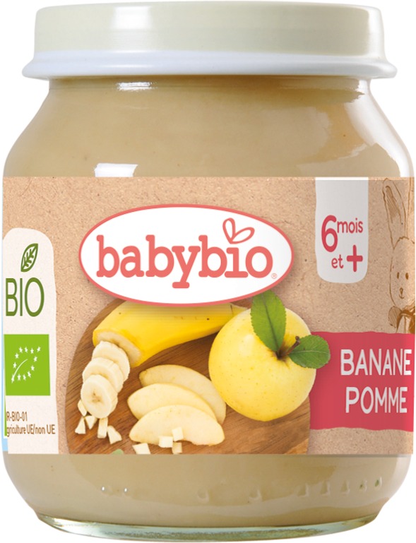 BABYBIO BIO banán a jablko 130 g