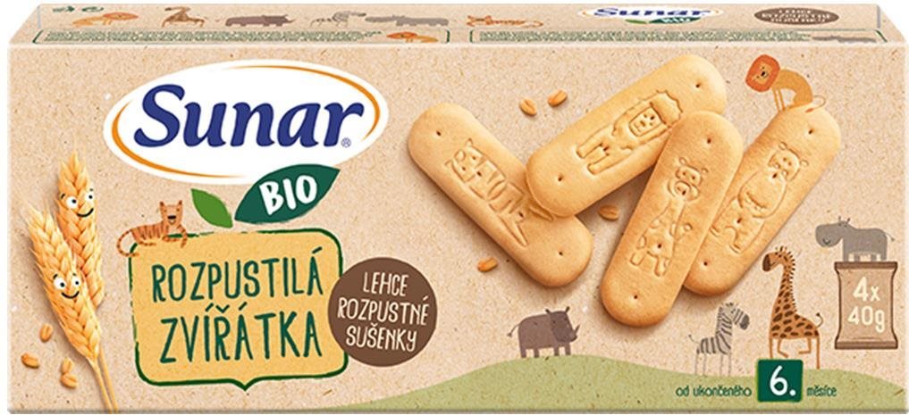 Sunar BIO sušienky roztopašné zvieratká 6× (4× 40 g)