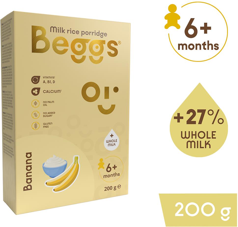 Beggs mliečna ryžová kaša banánová (200 g)