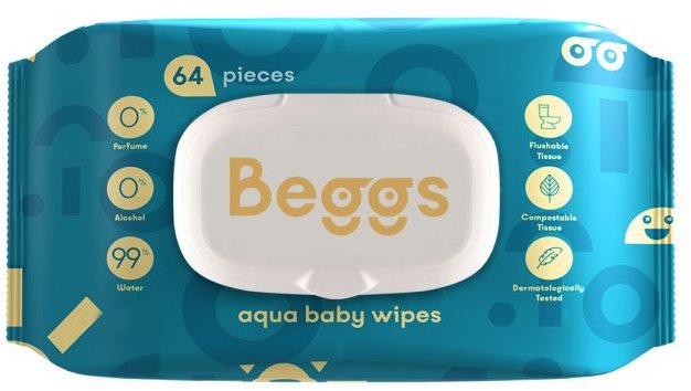Beggs Vlhčené splachovateľné obrúsky (64 ks)