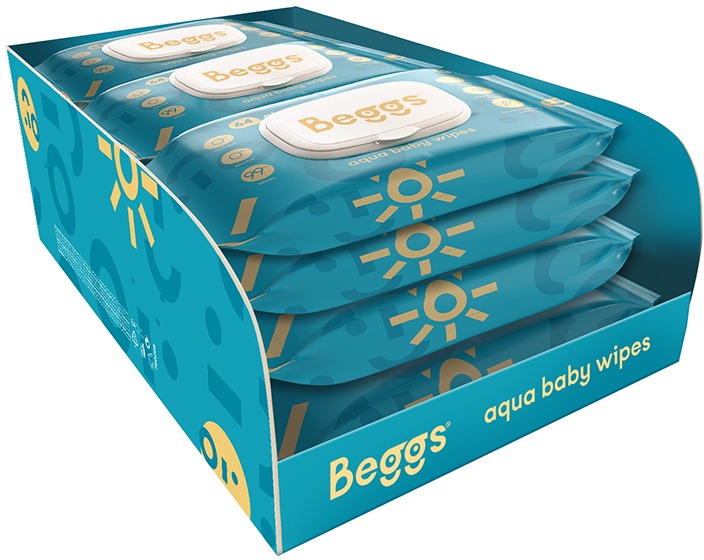 Beggs Vlhčené splachovateľné obrúsky 12× 64 ks