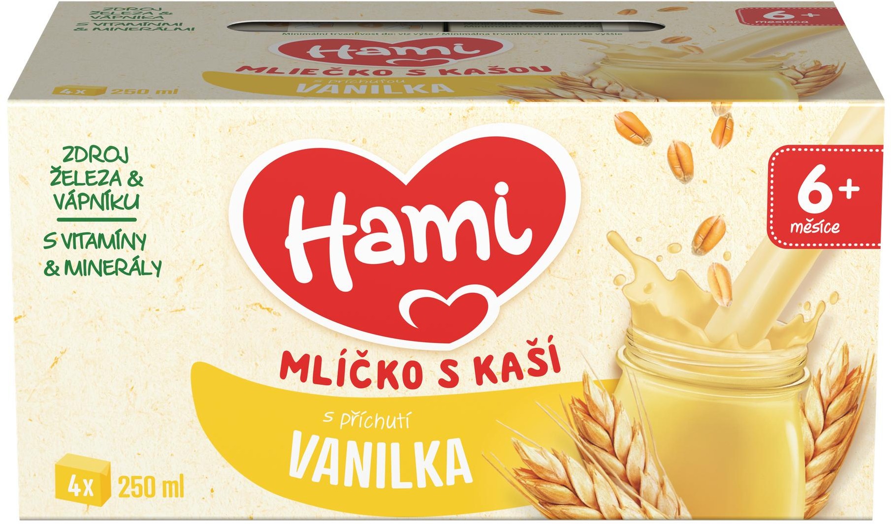 Hami mliečko s kašou s príchuťou vanilky 4× 250 ml