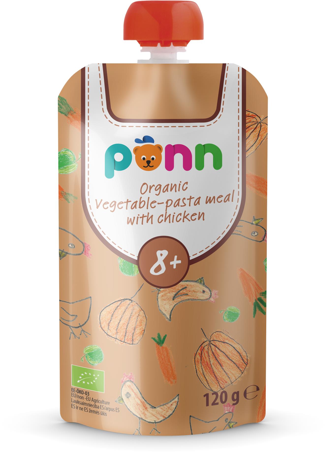 SALVEST Ponn BIO Kuriatko s cestovinami (120 g)