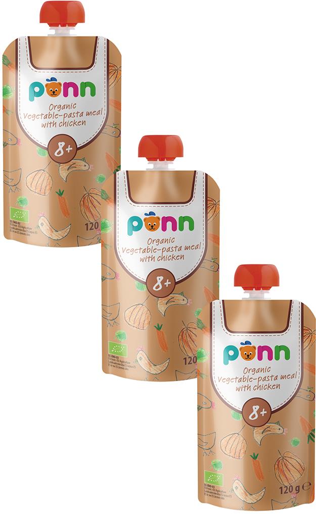 SALVEST Ponn BIO Kuriatko s cestovinami 3× 120 g