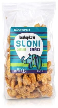 Allnature bezlepkové Slonie jablko – škorica 80 g