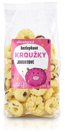 Allnature bezlepkové krúžky jogurtové 80 g
