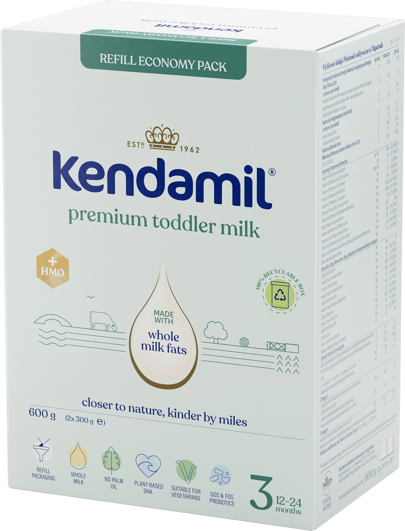 Kendamil Premium 3 HMO+ (600 g) - Expirace 5.9.2026