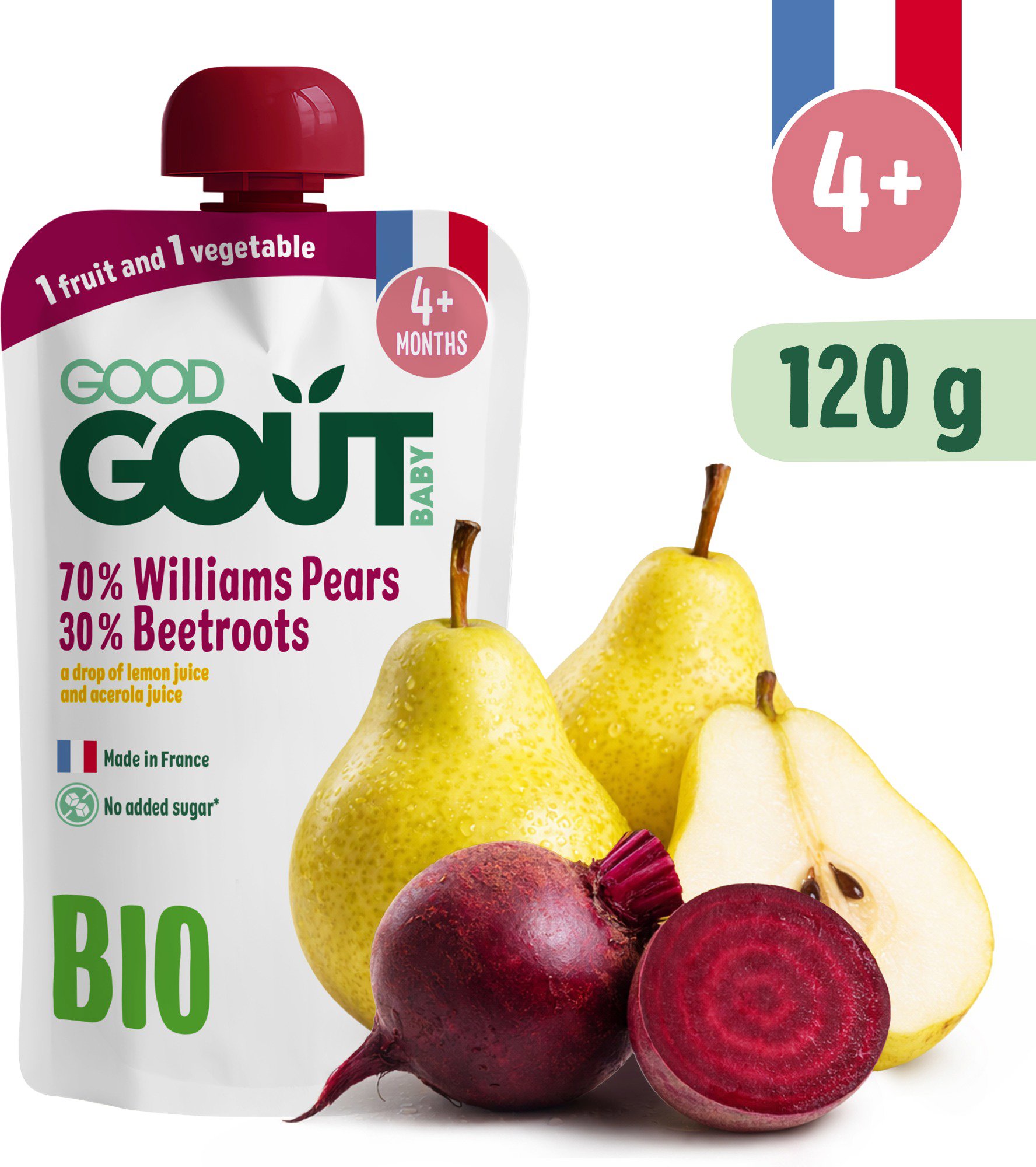 Good Gout BIO Hruška Williams s červenou repou 120 g