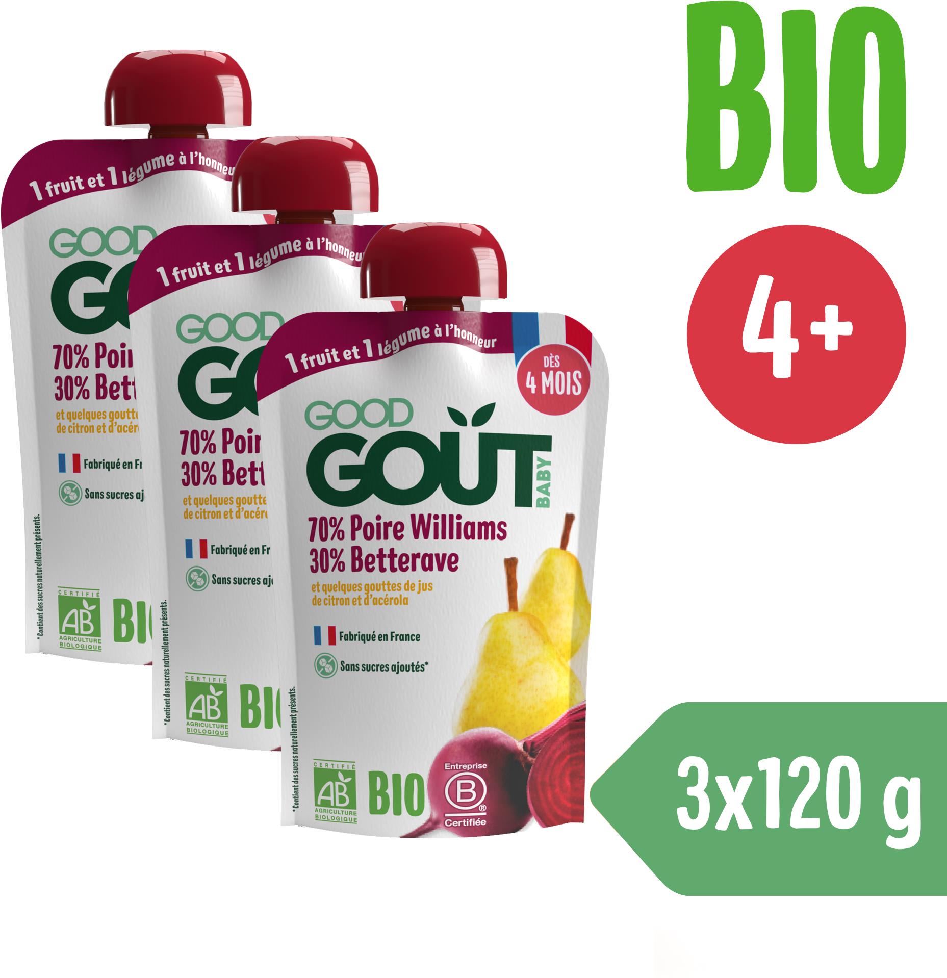 Good Gout BIO Hruška Williams s červenou repou 3× 120 g