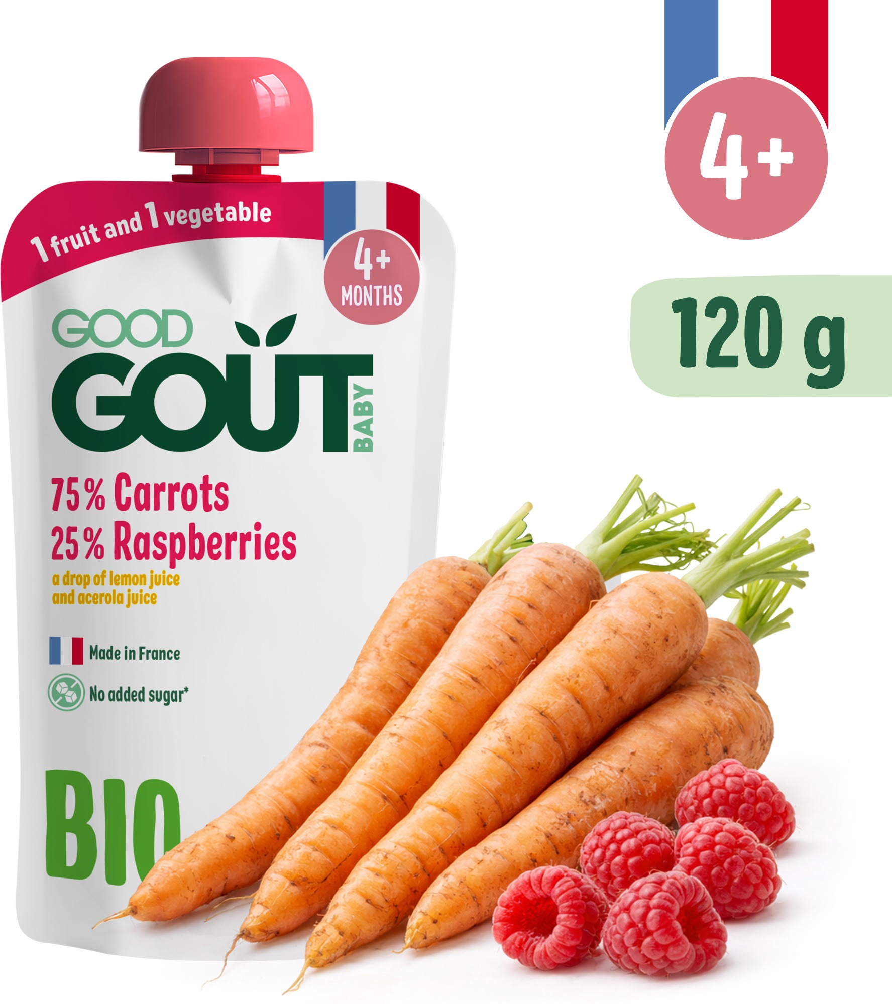 Good Gout BIO Mrkva s malinami 120 g