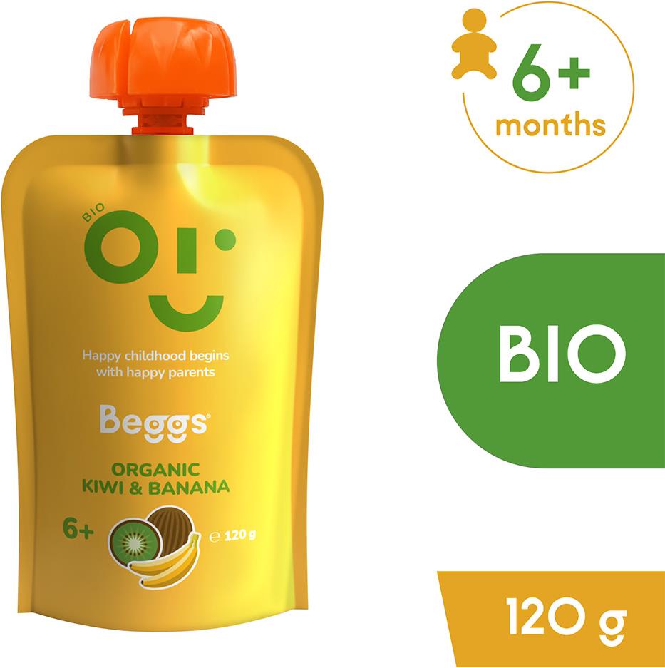 Beggs BIO Kiwi a banán 120 g