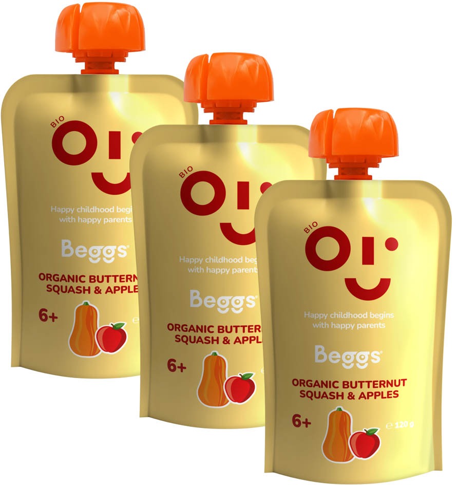 Beggs BIO Maslová tekvica a jablká 3× 120 g